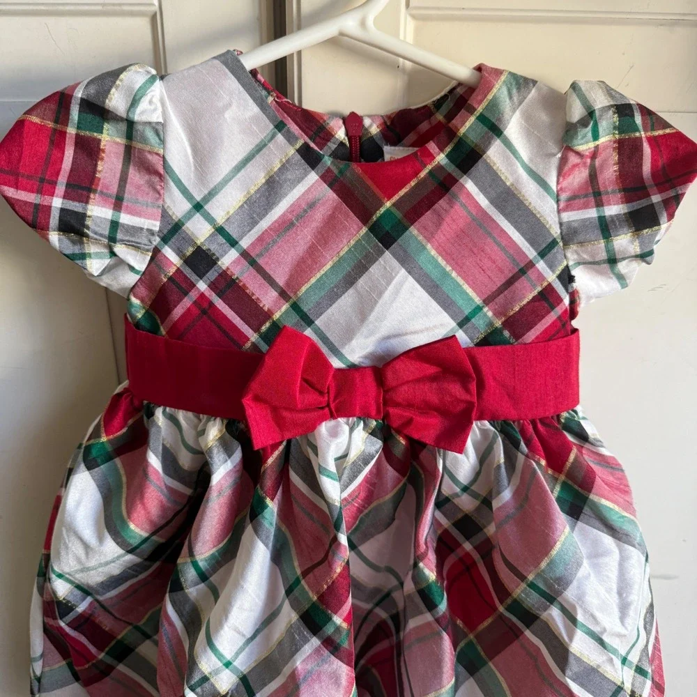 Gymboree Girls Plaid Holiday Dress Toddler Size 6-12‎ Months Festive Red Green